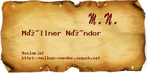 Müllner Nándor névjegykártya